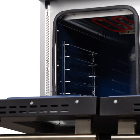 Forno Massimo 48 Inch Freestanding Dual Fuel Range in White with Antique Brass Accessories, 8 Burners, 6.58 cu. ft. Convection Oven