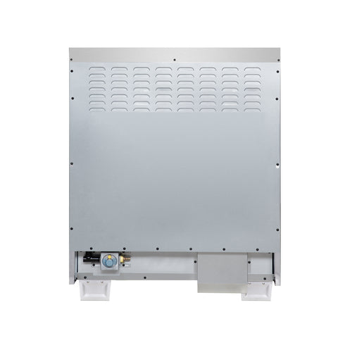 Forno Capriasca 30-Inch Freestanding French Door Dual Fuel Range in Black with Antique Brass Accessories, 5 Burners, True Convection Oven