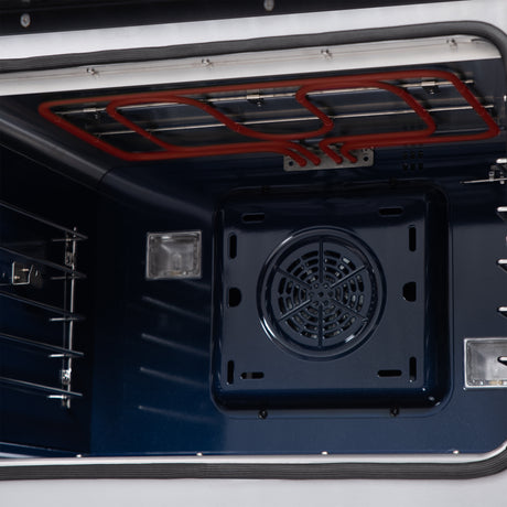 Forno Capriasca 30-Inch Freestanding French Door Dual Fuel Range in Black with Antique Brass Accessories, 5 Burners, True Convection Oven