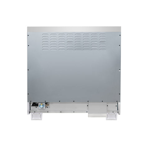 Forno Capriasca 36 Inch Freestanding French Door Dual Fuel Range in White with Antique Brass Accessories, 6 Burners, True Convection Oven