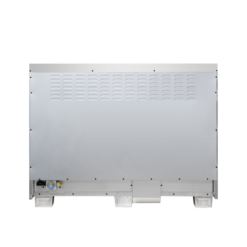 Forno Capriasca 48 Inch Freestanding French Door Dual Fuel Range in Black with Antique Brass Accessories, 8 Burners, True Convection Oven