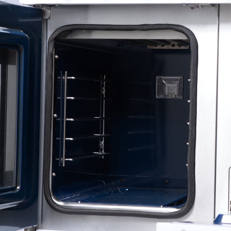 Forno Capriasca 48 Inch Freestanding French Door Dual Fuel Range in White with Antique Brass Accessories, 8 Burners, True Convection Oven