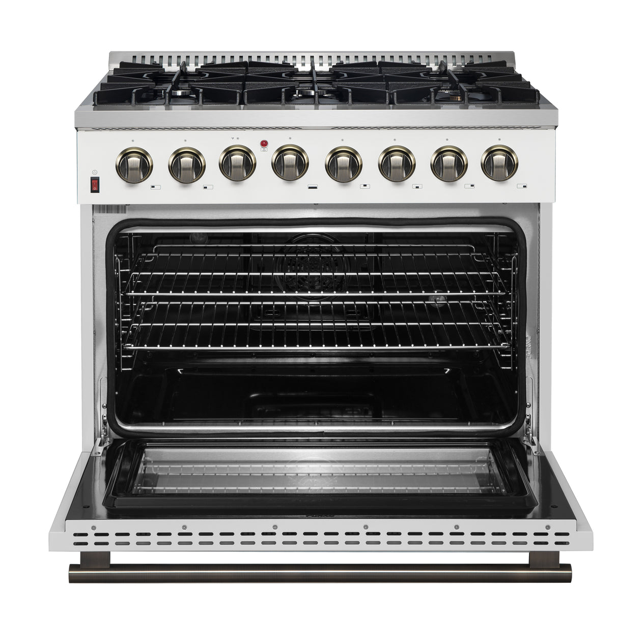 Forno Galiano 36" Freestanding Dual Fuel Range in White