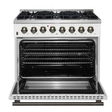 Forno Galiano 36" Freestanding Dual Fuel Range in White