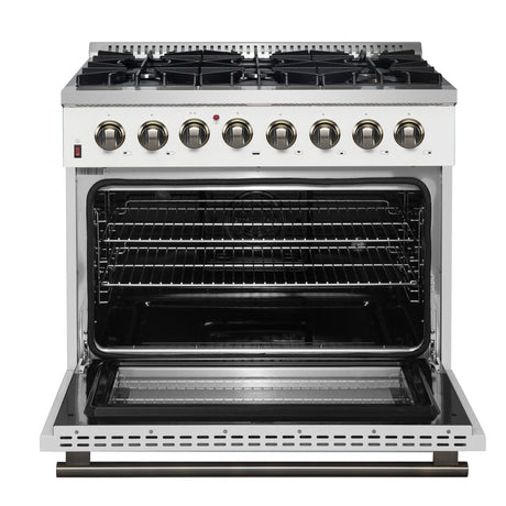 Forno Galiano 36" Freestanding Dual Fuel Range in White