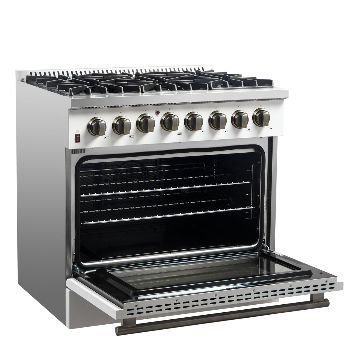 Forno Galiano 36" Freestanding Dual Fuel Range in White