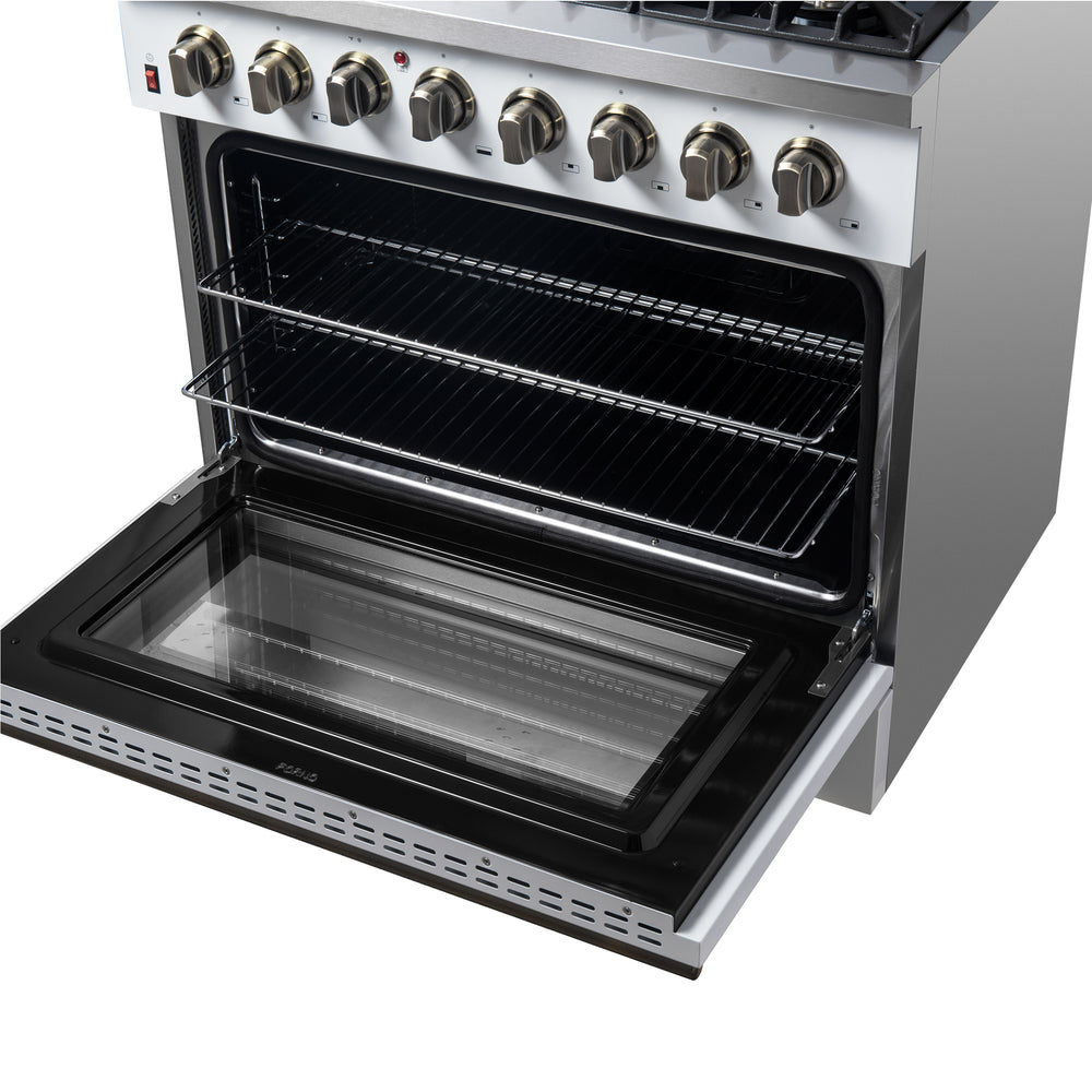 Forno Galiano 36" Freestanding Dual Fuel Range in White