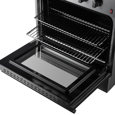 Forno Marco 30-Inch Dual Fuel Range, Stainless Steel, 4 Burners, 37,000 BTU, True Convection Oven, Energy Efficient