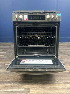Frigidaire - Gallery 30 in. 6 cu. ft. 5 Burner Slide-In Gas Range with Total Convection and Air Fry, Smudge Proof Stainless Steel