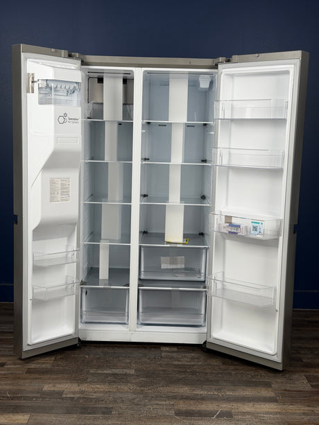 LG - 27 cu. ft. Side by Side Smart Refrigerator w/ Craft Ice, External Ice and Water Dispenser in PrintProof Stainless Steel