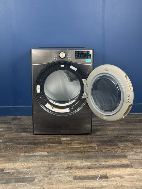 LG - 7.4 Cu. Ft. Vented SMART Stackable Gas Dryer in Black Steel with TurboSteam and Sensor Dry Technology