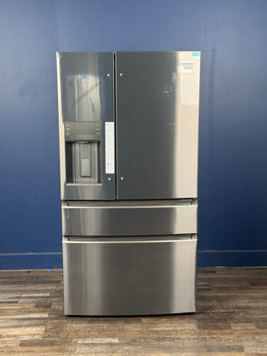 Frigidaire - Gallery 36 in. 22 cu. ft. Counter-Depth 4-Door French Door Refrigerator in Smudge-Proof Black Stainless Steel