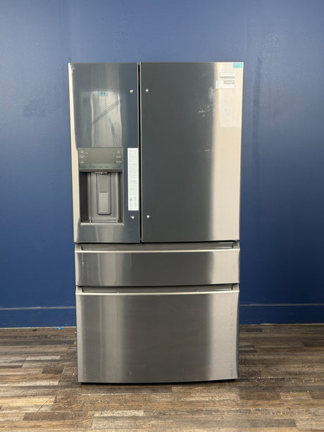 Frigidaire - Gallery 36 in. 22 cu. ft. Counter-Depth 4-Door French Door Refrigerator in Smudge-Proof Black Stainless Steel