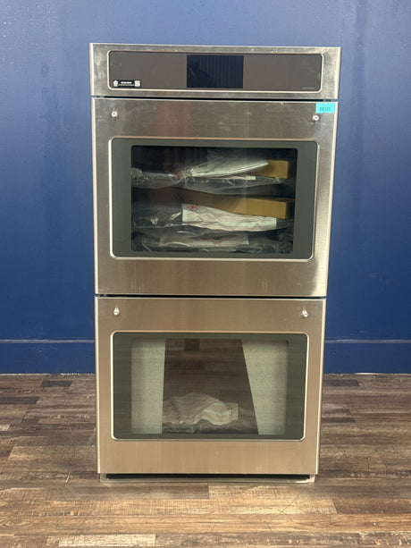 GE Cafe - Cafe 27 in. Smart Double Electric Wall Oven with Self-Cleaning and Convection Upper Oven in Stainless Steel
