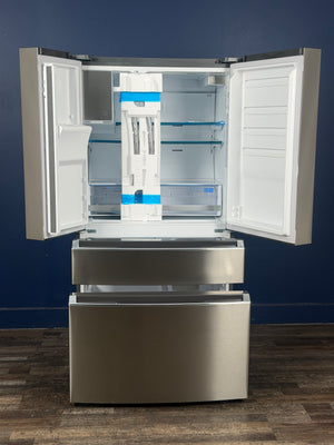 Frigidaire - Gallery 36 in. 22 cu. ft. Counter-Depth 4-Door French Door Refrigerator in Smudge-Proof Stainless Steel