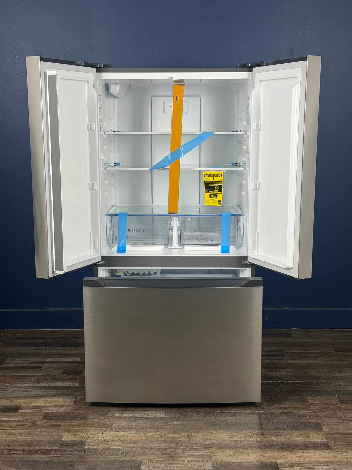 Frigidaire - 35 in. 20 cu. ft. Counter-Depth French Door Refrigerator in Stainless Steel Look with CrispSeal Crispers