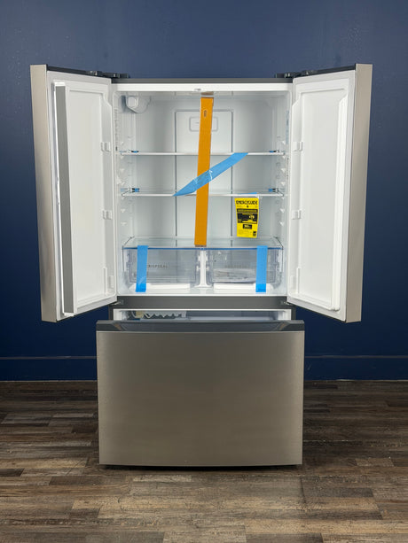 Frigidaire - 35 in. 20 cu. ft. Counter-Depth French Door Refrigerator in Stainless Steel Look with CrispSeal Crispers