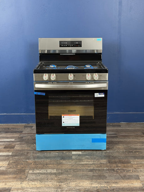 Frigidaire - 30 in 5 Burner Freestanding Gas Range in Stainless Steel with Quick Boil and Steam Clean