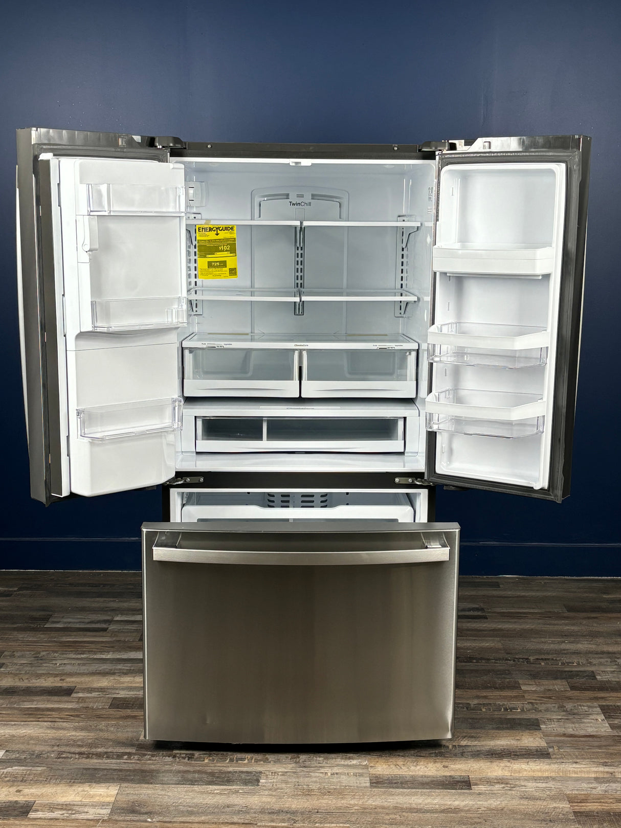 GE - 27.7 cu. ft. French Door Refrigerator in Fingerprint Resistant Stainless Steel, ENERGY STAR
