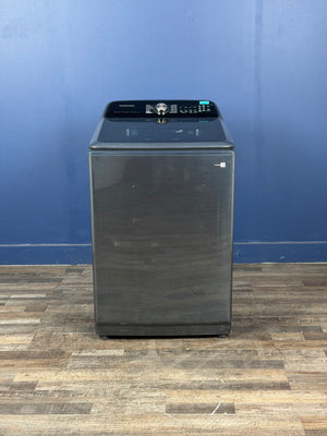 Samsung - 5.4 cu. ft. Smart Top Load Washer in Brushed Navy Blue with Impeller, Super Speed Wash and Pet Care Solution