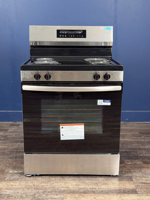 Frigidaire - 30 in. 4 Burner Free-Standing Electric Range in Stainless Steel with One-Touch Self Clean