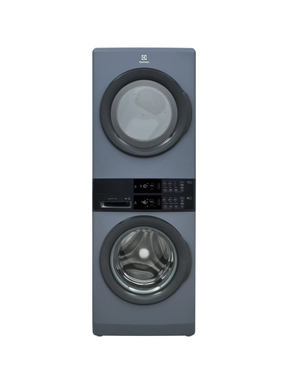 Electrolux - 4.4 cu. ft. . Stacked Washer and 8 cu. ft. Electric Dryer Laundry Tower in Blue Denim with LuxCare Wash