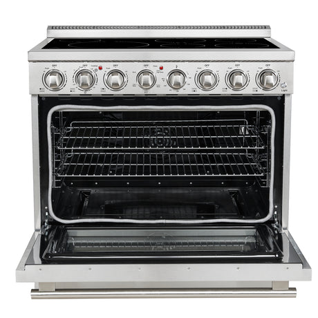 Forno Paolo 36 Inch Freestanding Electric Range, Stainless Steel, 5.44 cu.ft, True Convection Oven, Energy Efficient