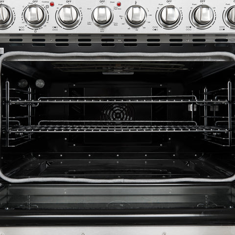 Forno Paolo 36 Inch Freestanding Electric Range, Stainless Steel, 5.44 cu.ft, True Convection Oven, Energy Efficient