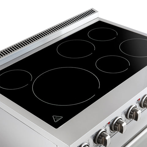 Forno Paolo 36 Inch Freestanding Electric Range, Stainless Steel, 5.44 cu.ft, True Convection Oven, Energy Efficient