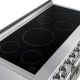 Forno Paolo 48 Inch Freestanding Electric Range, Stainless Steel, 6.7 cu.ft, True Convection Oven, Energy Efficient