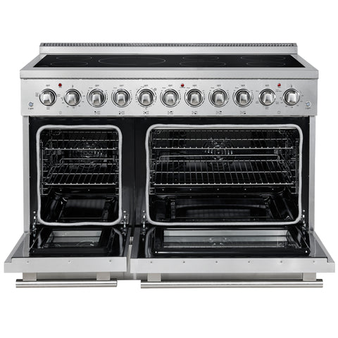 Forno Paolo 48 Inch Freestanding Electric Range, Stainless Steel, 6.7 cu.ft, True Convection Oven, Energy Efficient