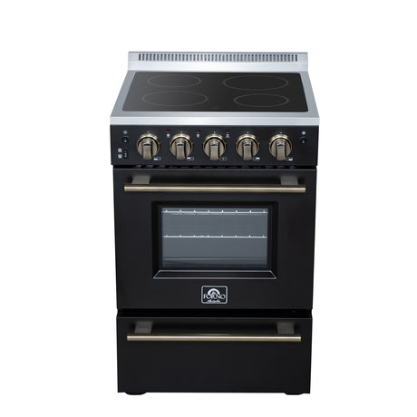 Forno Loiano 24 Inch Freestanding Electric Range in Black