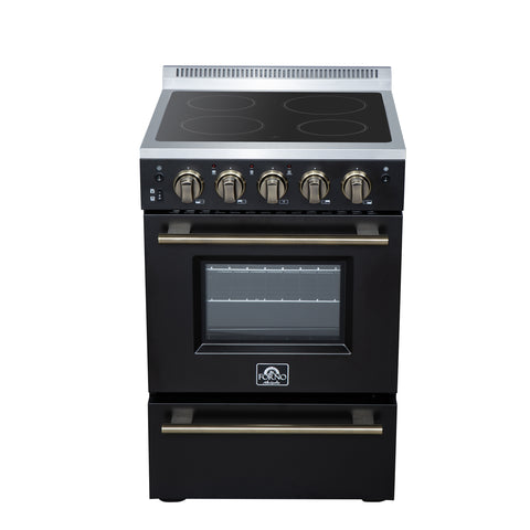 Forno Loiano 24 Inch Freestanding Electric Range in Black