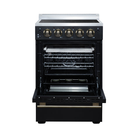 Forno Loiano 24 Inch Freestanding Electric Range in Black