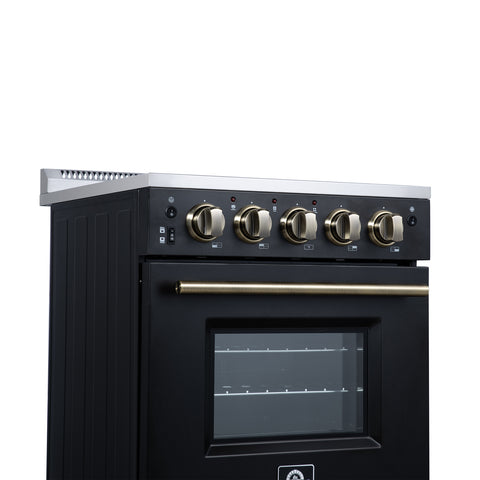 Forno Loiano 24 Inch Freestanding Electric Range in Black