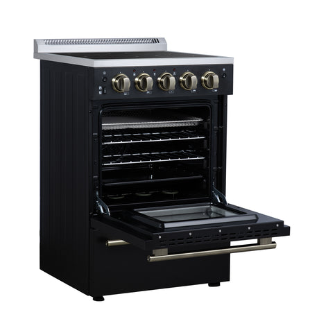 Forno Loiano 24 Inch Freestanding Electric Range in Black