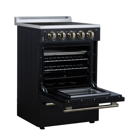 Forno Loiano 24 Inch Freestanding Electric Range in Black