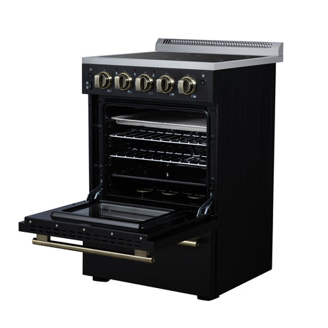 Forno Loiano 24 Inch Freestanding Electric Range in Black