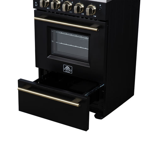 Forno Loiano 24 Inch Freestanding Electric Range in Black