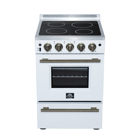 Forno Loiano 24 Inch Freestanding Electric Range in White