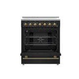 Forno Paolo 30-Inch Freestanding Electric Range, Black, 4.38 cu.ft, True Convection Oven, Energy Efficient