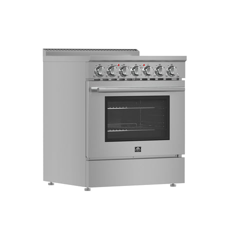 Forno Paolo 30-Inch Freestanding Electric Range, Stainless Steel, 4.38 cu.ft, True Convection Oven, Energy Efficient