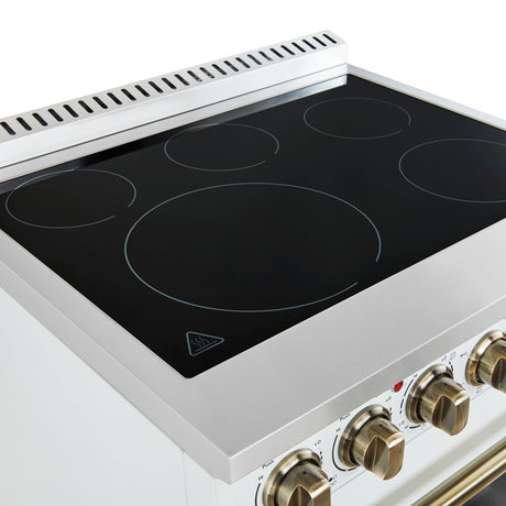 Forno Paolo 30-Inch Freestanding Electric Range, White, 4.38 cu.ft, True Convection Oven, Energy Efficient