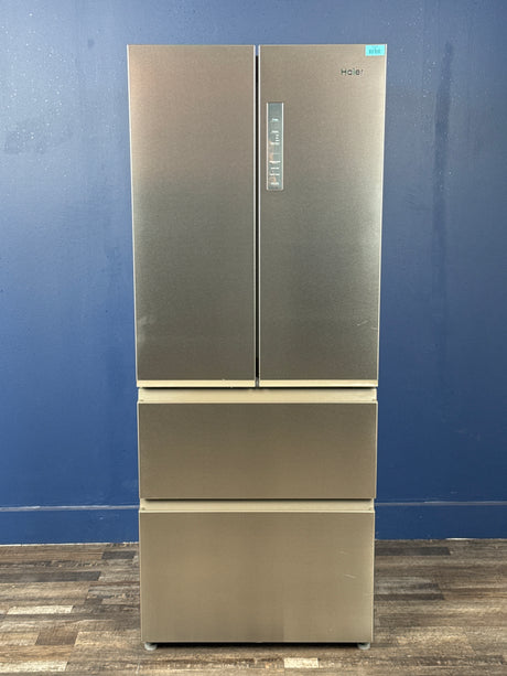 Haier - 14.5 cu. ft. French Door Refrigerator in Fingerprint Resistant Stainless Steel, Counter Depth