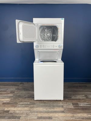 Frigidaire - 3.9 cu. ft. Washer and 5.5 cu. ft. Dryer Electric Long Vent Stacked Laundry Center in White