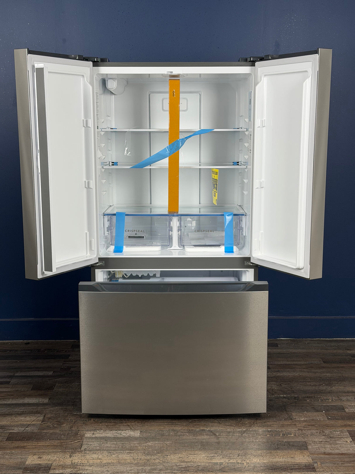 Frigidaire - 35 in. 20 cu. ft. Counter-Depth French Door Refrigerator in Stainless Steel Look with CrispSeal Crispers