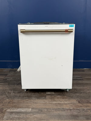 GE Cafe - 24 in. Built-In Top Control 44 dBA Dishwasher in Matte White w/Stainless Tub, Ultra Wash & Dual Convection Dry
