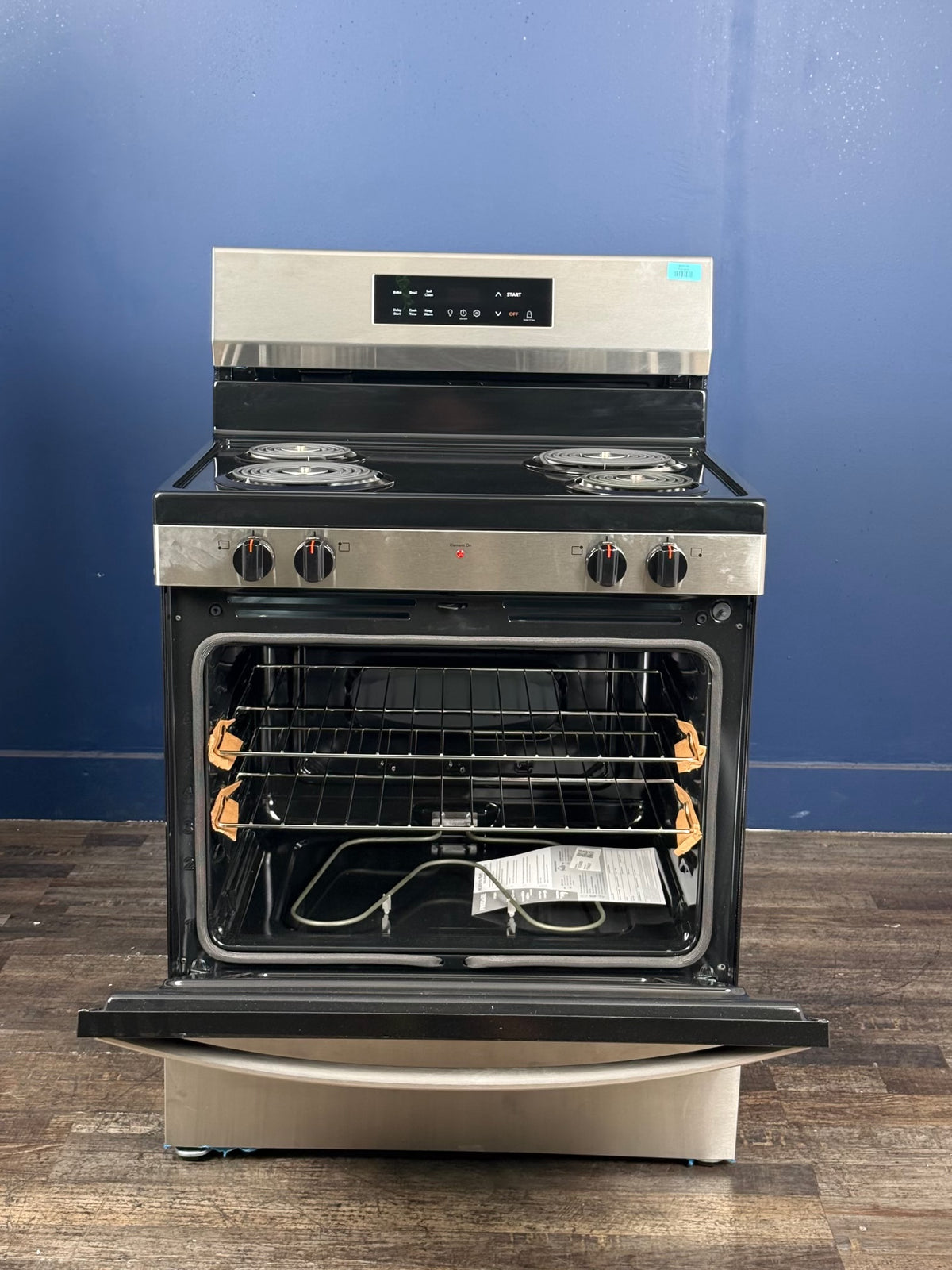 Frigidaire - 30 in. 4 Burner Free-Standing Electric Range in Stainless Steel with One-Touch Self Clean