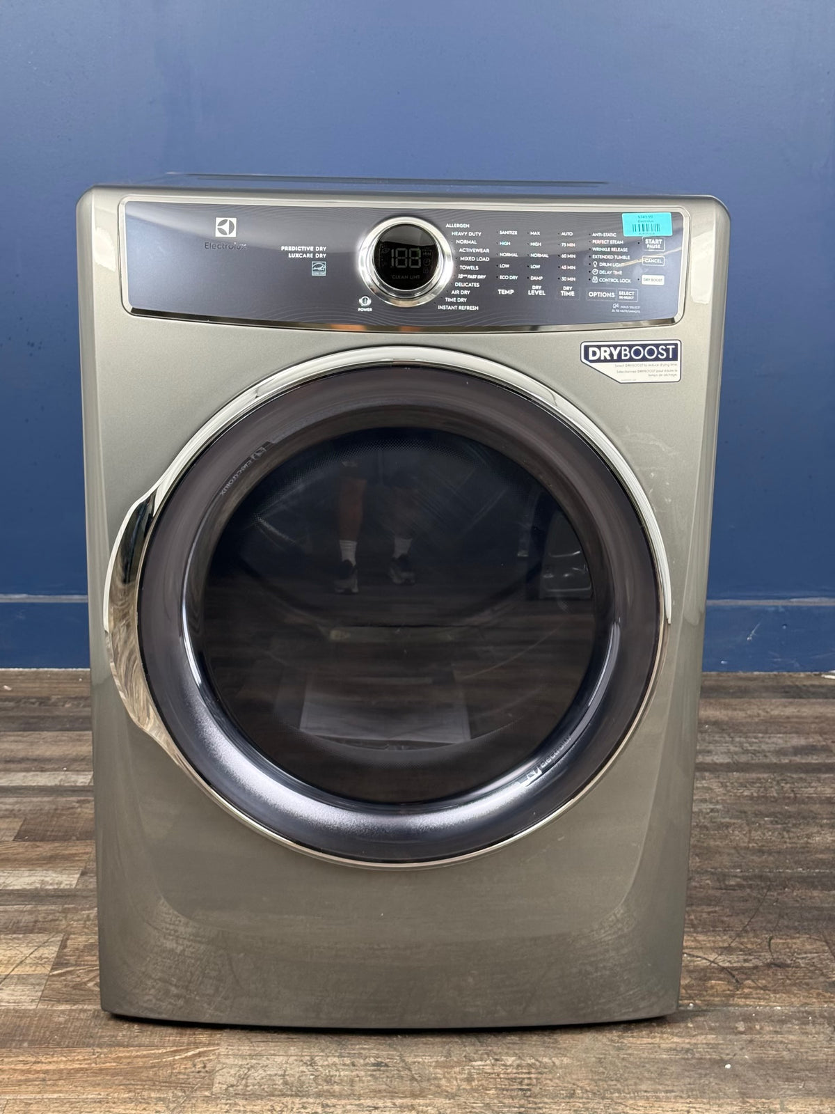 Electrolux - 8 cu. ft. Titanium Front Load Perfect Steam Gas Dryer with Predictive Dry and Instant Refresh