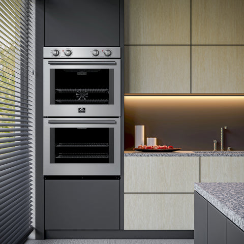 Forno Vomero 30-Inch Double Wall Oven, Stainless Steel, 10 cu.ft Total Capacity, 7100W Convection, Mechanical Controls, Self-Cleaning Function